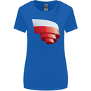 Curled Poland Flag Polish Day Football Womens Wider Cut T-Shirt Royal Blue