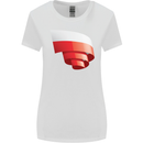 Curled Poland Flag Polish Day Football Womens Wider Cut T-Shirt White