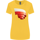 Curled Poland Flag Polish Day Football Womens Wider Cut T-Shirt Yellow