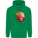 Curled Portugal Flag Portugese Day Football Childrens Kids Hoodie Irish Green