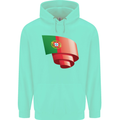Curled Portugal Flag Portugese Day Football Childrens Kids Hoodie Peppermint