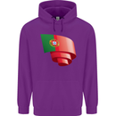 Curled Portugal Flag Portugese Day Football Childrens Kids Hoodie Purple