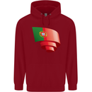 Curled Portugal Flag Portugese Day Football Childrens Kids Hoodie Red