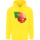 Curled Portugal Flag Portugese Day Football Childrens Kids Hoodie Yellow