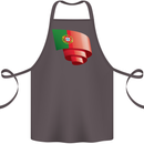 Curled Portugal Flag Portugese Day Football Cotton Apron 100% Organic Dark Grey