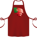 Curled Portugal Flag Portugese Day Football Cotton Apron 100% Organic Maroon
