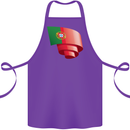 Curled Portugal Flag Portugese Day Football Cotton Apron 100% Organic Purple