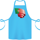Curled Portugal Flag Portugese Day Football Cotton Apron 100% Organic Turquoise