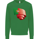 Curled Portugal Flag Portugese Day Football Kids Sweatshirt Jumper Irish Green