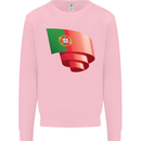 Curled Portugal Flag Portugese Day Football Kids Sweatshirt Jumper Light Pink