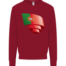 Curled Portugal Flag Portugese Day Football Kids Sweatshirt Jumper Red