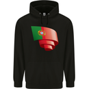 Curled Portugal Flag Portugese Day Football Mens 80% Cotton Hoodie Black
