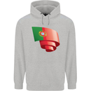 Curled Portugal Flag Portugese Day Football Mens 80% Cotton Hoodie Sports Grey