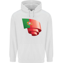Curled Portugal Flag Portugese Day Football Mens 80% Cotton Hoodie White