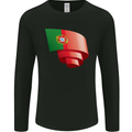 Curled Portugal Flag Portugese Day Football Mens Long Sleeve T-Shirt Black