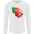 Curled Portugal Flag Portugese Day Football Mens Long Sleeve T-Shirt White