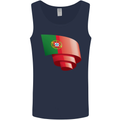 Curled Portugal Flag Portugese Day Football Mens Vest Tank Top Navy Blue