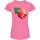 Curled Portugal Flag Portugese Day Football Womens Petite Cut T-Shirt Azalea
