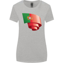 Curled Portugal Flag Portugese Day Football Womens Wider Cut T-Shirt Sports Grey