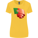 Curled Portugal Flag Portugese Day Football Womens Wider Cut T-Shirt Yellow