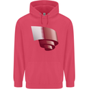 Curled Qatar Flag Qatari Day Football Childrens Kids Hoodie Heliconia