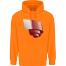 Curled Qatar Flag Qatari Day Football Childrens Kids Hoodie Orange