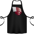 Curled Qatar Flag Qatari Day Football Cotton Apron 100% Organic Black