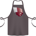 Curled Qatar Flag Qatari Day Football Cotton Apron 100% Organic Dark Grey