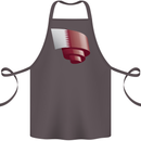 Curled Qatar Flag Qatari Day Football Cotton Apron 100% Organic Dark Grey