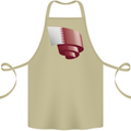 Curled Qatar Flag Qatari Day Football Cotton Apron 100% Organic Khaki