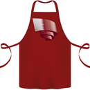 Curled Qatar Flag Qatari Day Football Cotton Apron 100% Organic Maroon