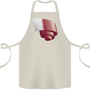 Curled Qatar Flag Qatari Day Football Cotton Apron 100% Organic Natural