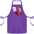 Curled Qatar Flag Qatari Day Football Cotton Apron 100% Organic Purple