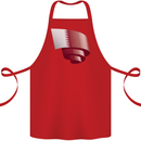 Curled Qatar Flag Qatari Day Football Cotton Apron 100% Organic Red