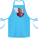 Curled Qatar Flag Qatari Day Football Cotton Apron 100% Organic Turquoise