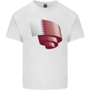 Curled Qatar Flag Qatari Day Football Kids T-Shirt Childrens White