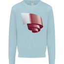 Curled Qatar Flag Qatari Day Football Mens Sweatshirt Jumper Light Blue