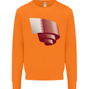 Curled Qatar Flag Qatari Day Football Mens Sweatshirt Jumper Orange