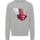 Curled Qatar Flag Qatari Day Football Mens Sweatshirt Jumper Sports Grey
