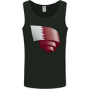 Curled Qatar Flag Qatari Day Football Mens Vest Tank Top Black
