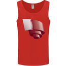 Curled Qatar Flag Qatari Day Football Mens Vest Tank Top Red