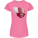Curled Qatar Flag Qatari Day Football Womens Petite Cut T-Shirt Azalea