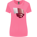 Curled Qatar Flag Qatari Day Football Womens Wider Cut T-Shirt Azalea