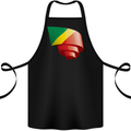 Curled Republic of the Congo Flag Day Football Cotton Apron 100% Organic Black