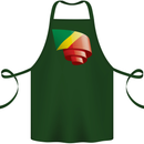 Curled Republic of the Congo Flag Day Football Cotton Apron 100% Organic Forest Green