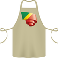 Curled Republic of the Congo Flag Day Football Cotton Apron 100% Organic Khaki