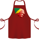 Curled Republic of the Congo Flag Day Football Cotton Apron 100% Organic Maroon