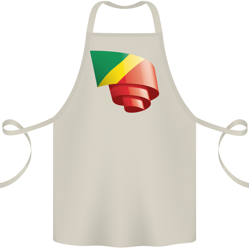 Curled Republic of the Congo Flag Day Football Cotton Apron 100% Organic Natural