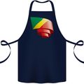 Curled Republic of the Congo Flag Day Football Cotton Apron 100% Organic Navy Blue