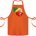 Curled Republic of the Congo Flag Day Football Cotton Apron 100% Organic Orange